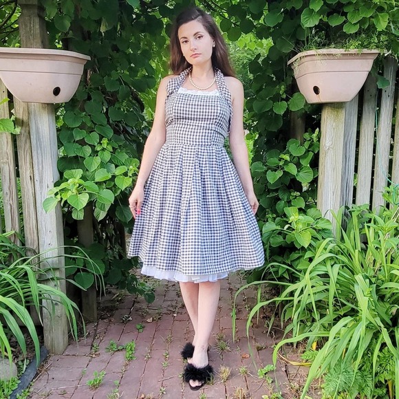 Odd Faery Dresses | Vintage 50s Gingham Summer Dress | Color: Black | Size: M | Oddfaery's Closet